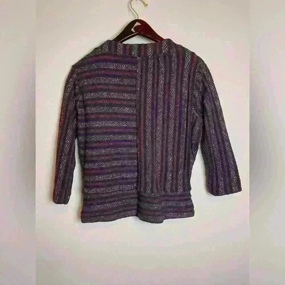 Akemi+Kin Celeste Metallic Burgundy Sweater Top - Picture 7 of 10